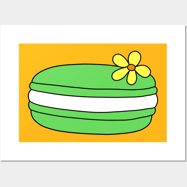 Green Flower Macaroon Wall Art by saradaboru